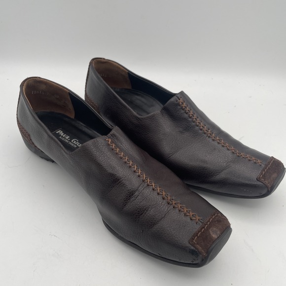 Paul Green Shoes - Paul Green Munchen Brown Leather Driving Wedge Loafer Slip On Shoes Womens 9